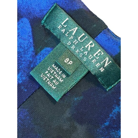 Lauren Ralph Lauren Womens Blue Green Sleeveless Sheath Dress Size 8P 1724 - Picture 4 of 6